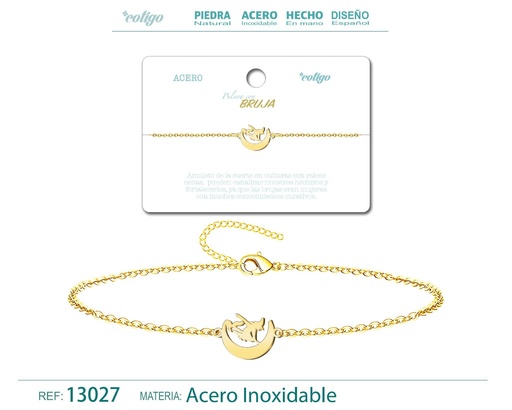 [13027] Pulsera Bruja de Acero Dorado - Accesorios de joyería y pulseras