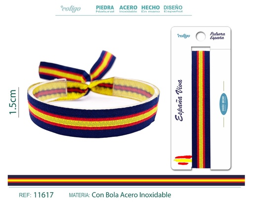 [11617] Pulsera España Tejido en Azul - Pulsera de Bandera