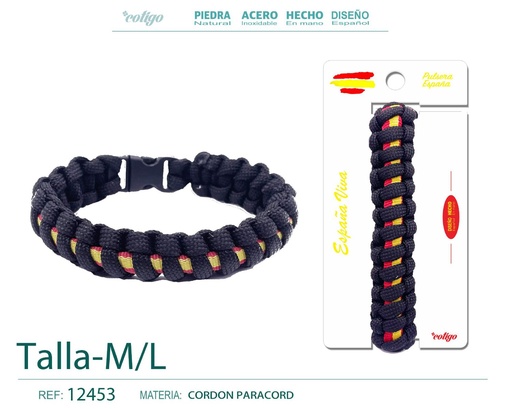 [12453] Pulsera Paracord Trenzado Talla M/L - Pulsera de Bandera