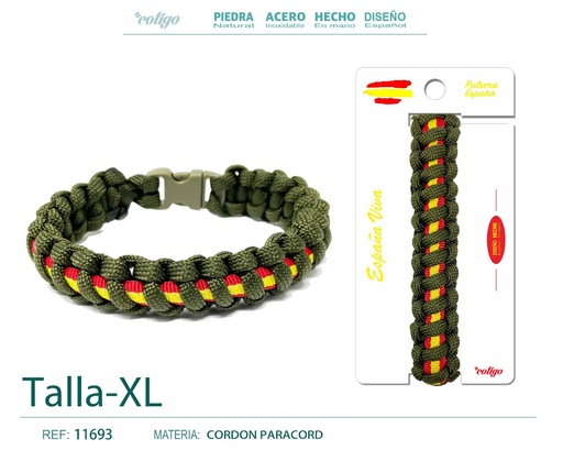 [11693] Pulsera Paracord Bandera Española - Pulsera de Bandera