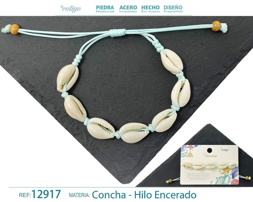 [12917] Pulsera Hilo Encerado de Concha - Pulsera de Concha