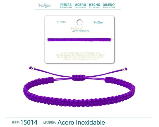 [15014] Pulsera de hilo destino en color morado - Joyería elegante y moderna
