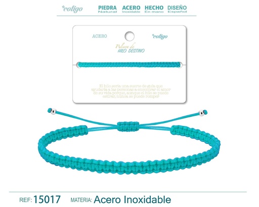 [15017] Pulsera de hilo destino en color azul claro - Joyería fresca y atractiva