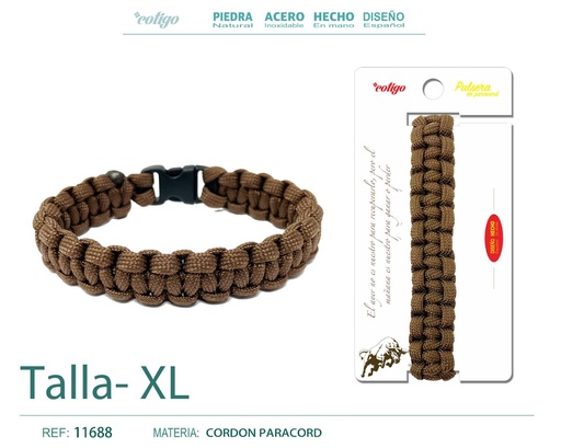 [11688] Pulsera paracord trenzado - Accesorios para un look distintivo