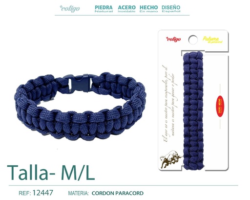 [12447] Pulsera paracord trenzado talla M,L - Joyería diseñada para adaptarse