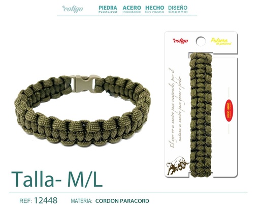 [12448] Pulsera paracord trenzado talla M,L - Accesorios que evitan el desgaste