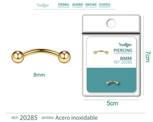 [20285] Piercing de acero antialérgico color dorado - Joyería y accesorios