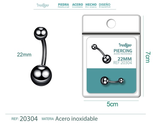 [20304] Piercing de acero antialérgico color negro - Joyería y accesorios