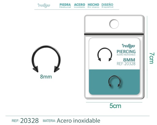 [20328] Piercing de acero antialérgico color negro - Joyería y accesorios