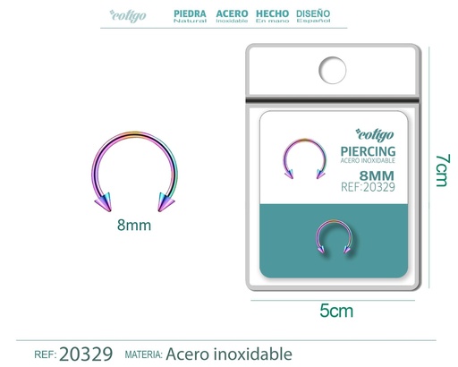 [20329] Piercing de acero antialérgico color multicolor - Joyería y accesorios