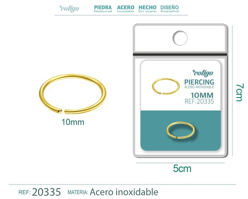 [20335] Piercing de acero antialérgico color dorado - Joyería y accesorios