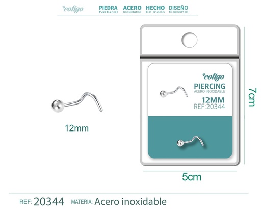 [20344] Piercing de acero antialérgico color plateado - Joyería y accesorios