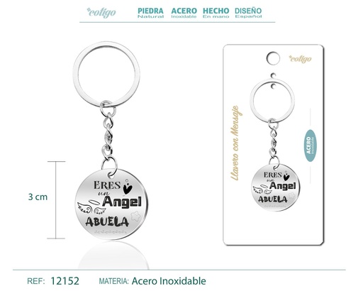 [12152] Llavero de acero con mensaje - Accesorios de regalo y personalización
