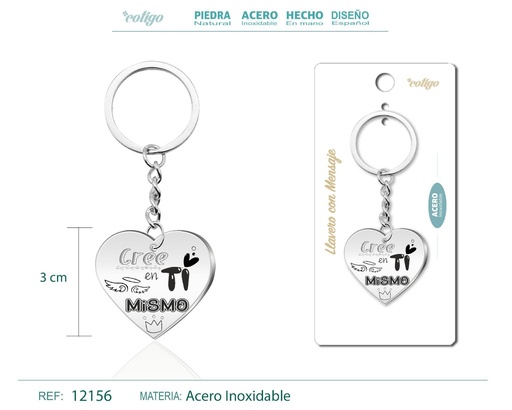[12156] Llavero de acero con mensaje - Accesorios de regalo y personalización