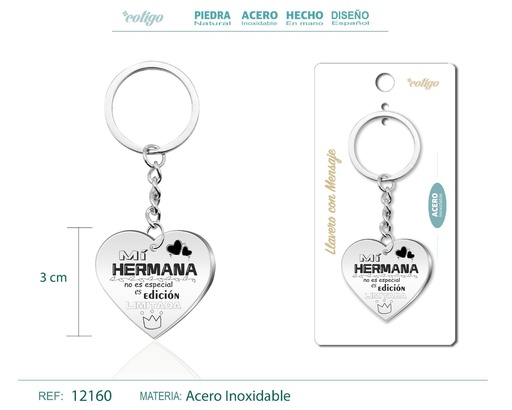 [12160] Llavero de acero con mensaje - Accesorios de regalo y personalización