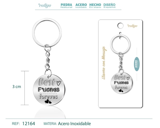 [12164] Llavero de acero con mensaje - Accesorios de regalo y personalización