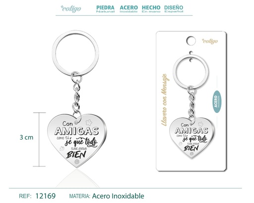 [12169] Llavero de acero con mensaje - Accesorios de regalo y personalización