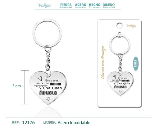 [12176] Llavero de acero con mensaje - Accesorios de regalo y personalización