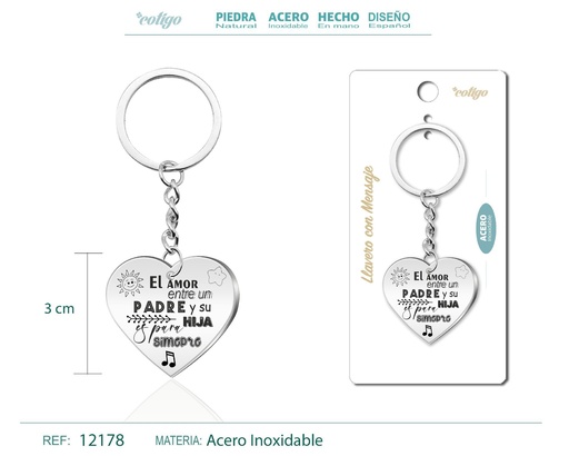 [12178] Llavero de acero con mensaje - Accesorios de regalo y personalización