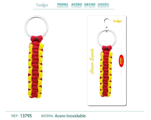 [13795] Llavero de cuerda con aro de acero - Accesorios y llaveros