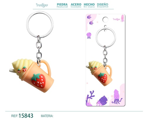 [15843] Llavero de cuerda color macarrón - Accesorios de moda y llaveros coloridos