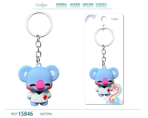 [15846] Llavero de cuerda color macarrón - Accesorios de moda y llaveros coloridos
