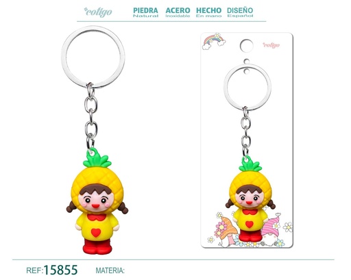 [15855] Llavero de cuerda color macarrón - Accesorios de moda y llaveros coloridos