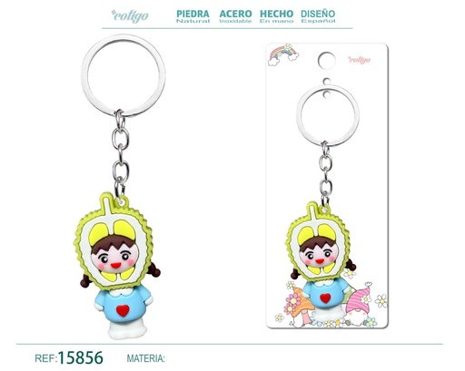 [15856] Llavero de cuerda color macarrón - Accesorios de moda y llaveros coloridos