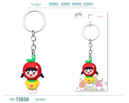 [15858] Llavero de cuerda color macarrón - Accesorios de moda y llaveros coloridos