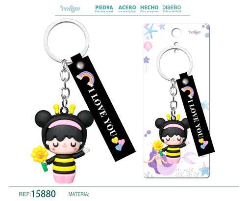 [15880] Llavero San Benito de acero inoxidable - Accesorios religiosos y de estilo