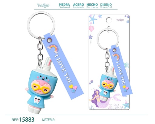[15883] Llavero San Isidro Labrador de acero inoxidable - Accesorios religiosos y de estilo