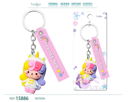 [15886] Llavero San Antonio de acero inoxidable - Accesorios religiosos y de estilo