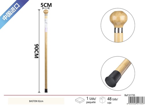 [51735] Bastón 92 cm con cabeza redonda - Productos de cuidado personal