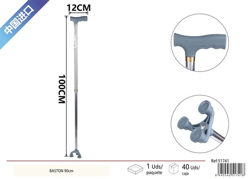 [51741] Bastón ligero de dos secciones de 90 cm - Productos de cuidado personal