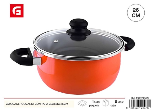 [180624579] CACEROLA ALTA CON TAPA CLASSIC 26CM - Utensilios de cocina y ollas