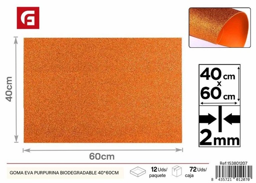 [153801207] Goma EVA purpurina biodegradable 40x60 cm - Manualidades y artes