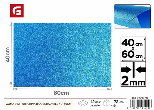 [153801214] Goma EVA purpurina biodegradable 40x60 cm - Materiales para manualidades