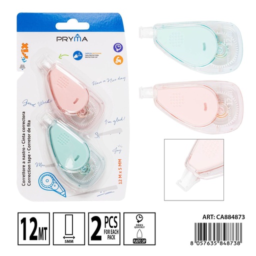 [0235752] Cinta correctora 5mm x 12m 2 piezas - Artículos de corrección