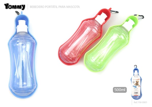 [YM0801] Bebedero portátil para mascotas 500ml - Productos para mascotas