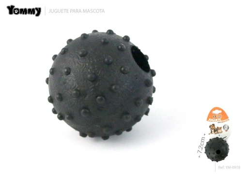 [YM0918] Pelota negra con pinchos para mascotas DIA:7.2cm - Juguetes para mascotas