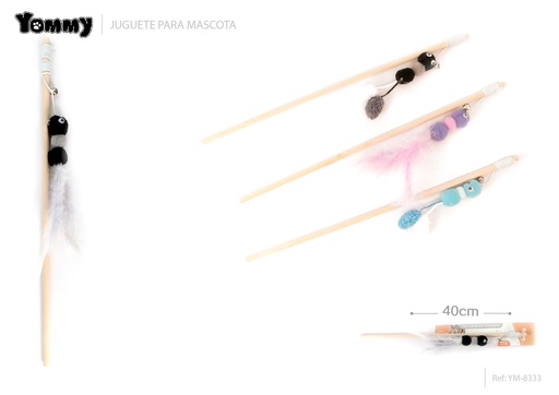 [YM8333] Juguete de varita con hormiga para gatos 40 cm - Juguetes para estimular y jugar
