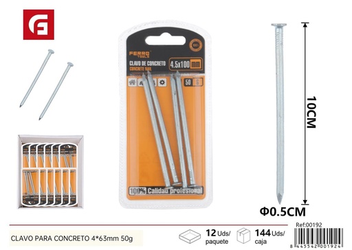 [00192] Clavo para concreto 4.5*100mm - Accesorios para ferretería