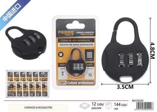 [04244] Candado de combinación de 3 dígitos - Accesorios de ferretería