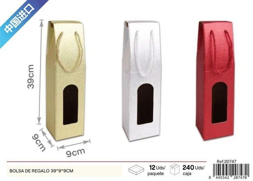[20747] Bolsa de regalo para vino plegable 39x9x9 cm - Regalos y envoltorios