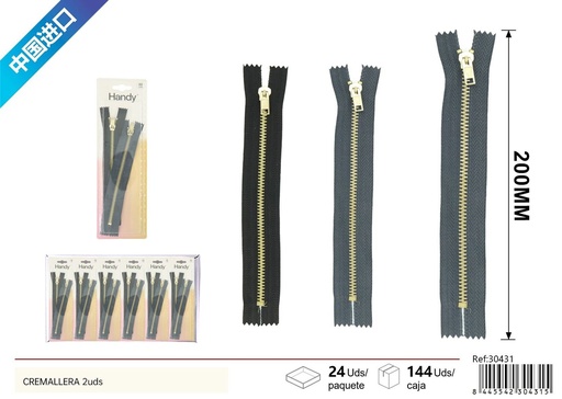 [30431] Cremallera 2 pcs - Accesorios de costura y cremallera