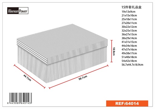 [64014] Caja de papel RI* 15 piezas 56,7x44,7x18,9 cm - Artículos de regalo y cajas decorativas