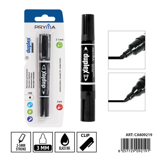 [0237564] Marcador de doble punta 5/3mm negro - Herramientas de escritura
