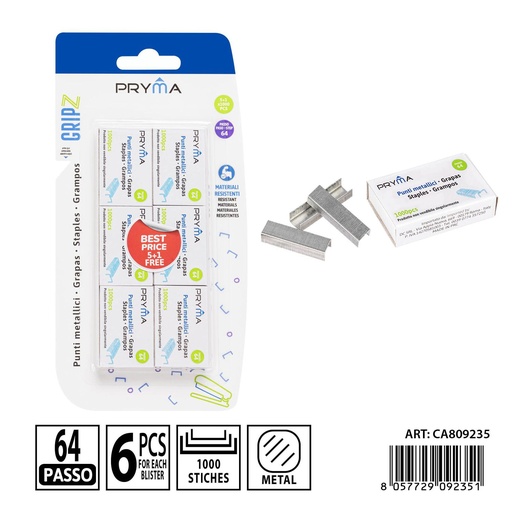 [0237545] Grampas 64, 1000pcs - Materiales de oficina