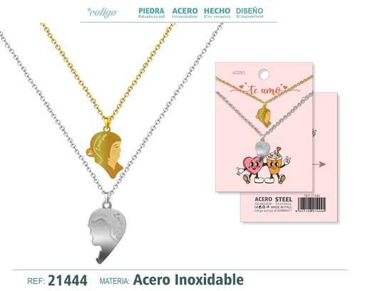 [21444] Collar de acero para pareja - Joyas y regalos de amistad