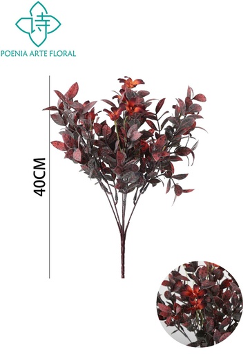 [630993-红] Ramo de flores artificiales - Bouquet de flores pequeñas retro